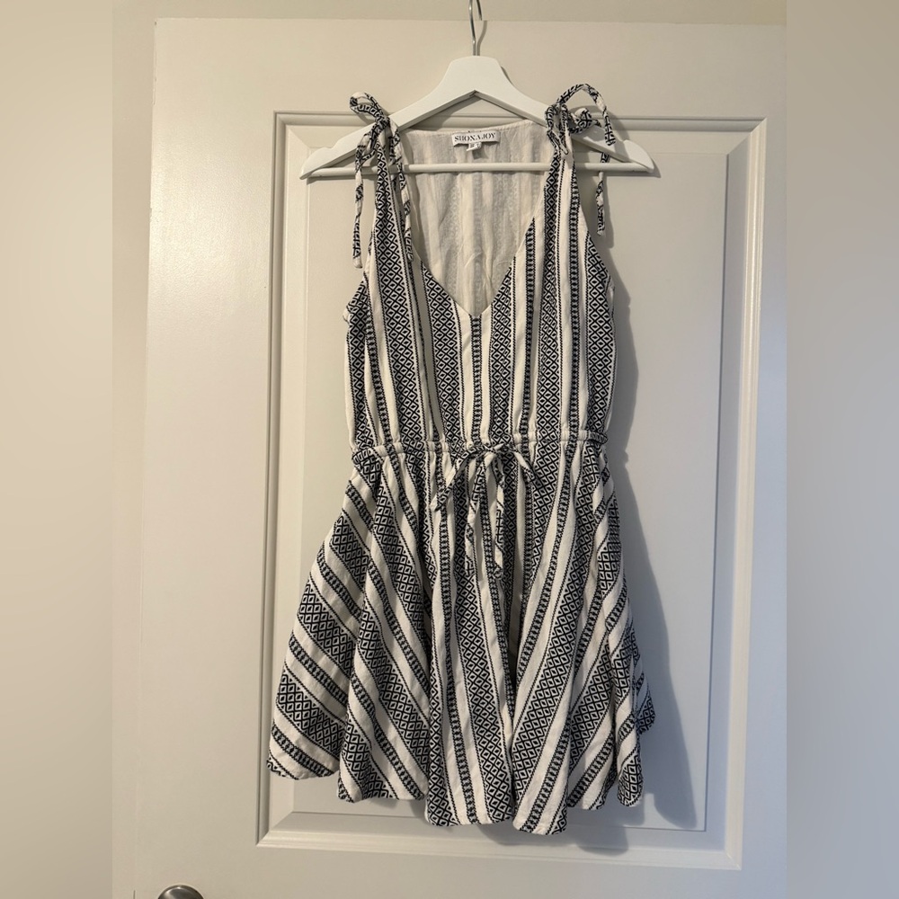 V neck sleeveless mini dress in cotton jacquard Priya print size us6